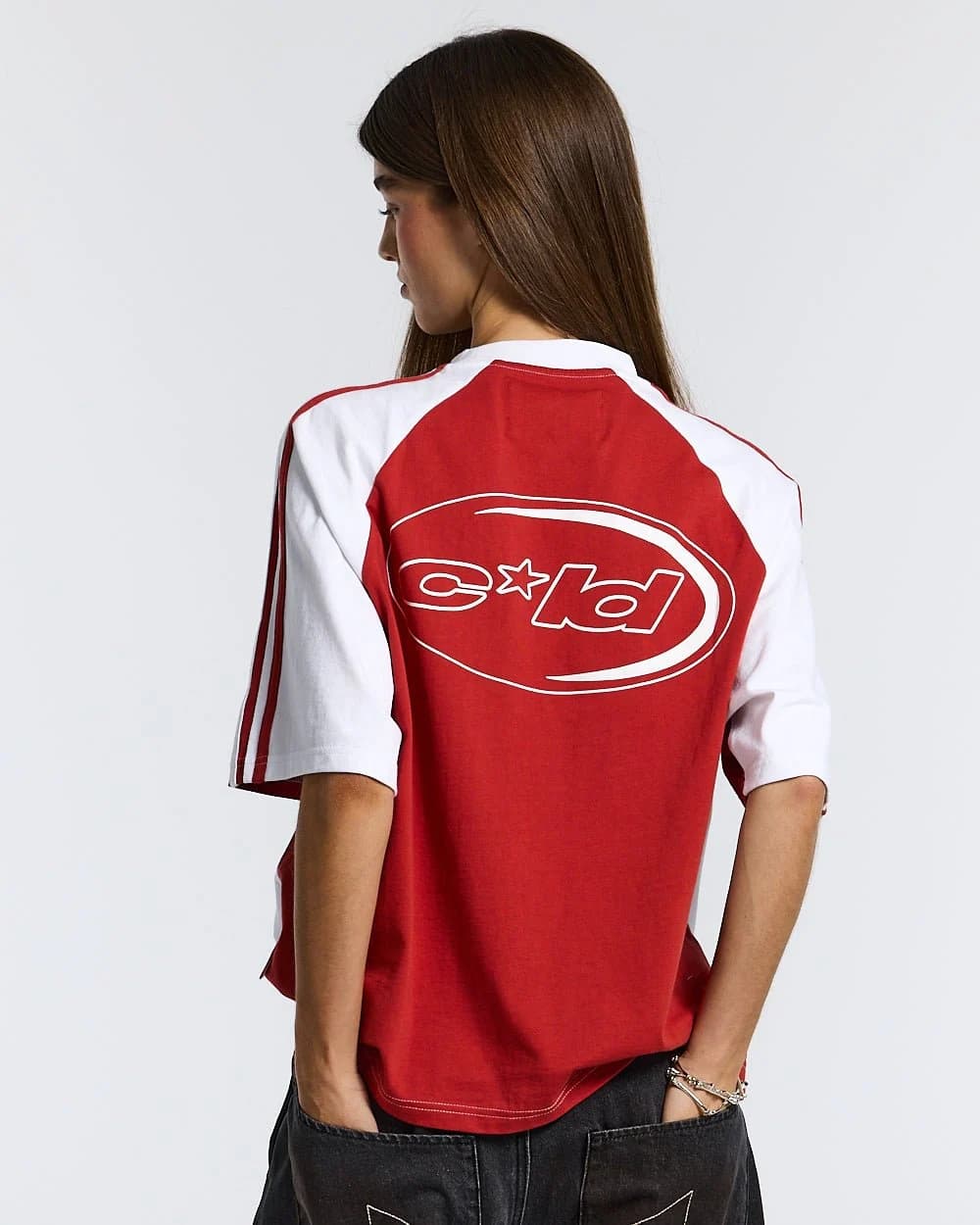 COMBO TEE WHITE/RED 5