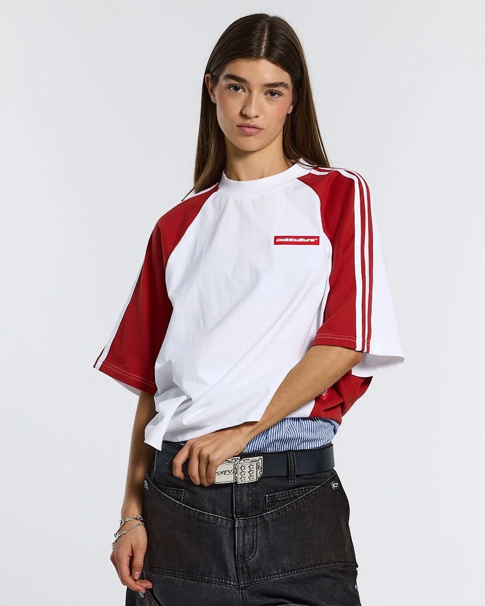 COMBO TEE WHITE/RED 6