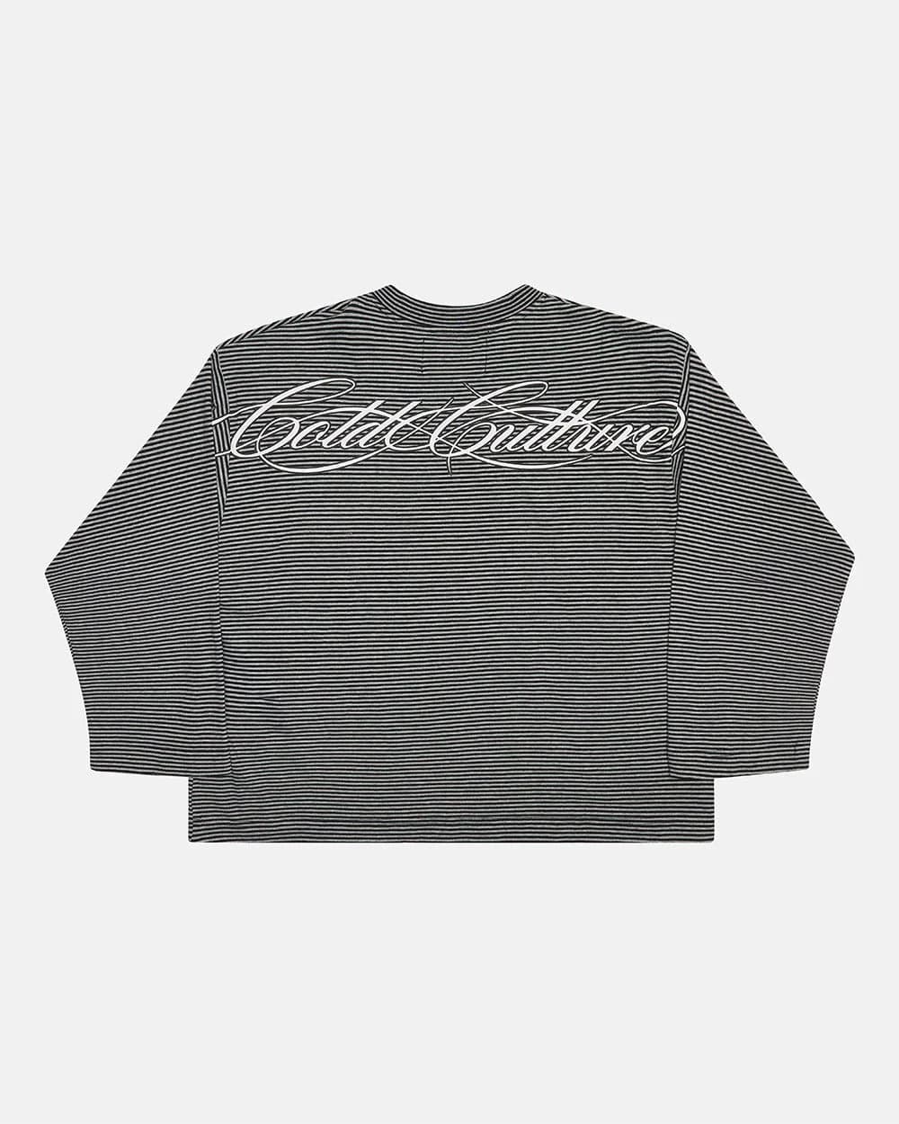 SCRIPT STRIPES LONGSLEEVE BLACK by COLD CULTURE