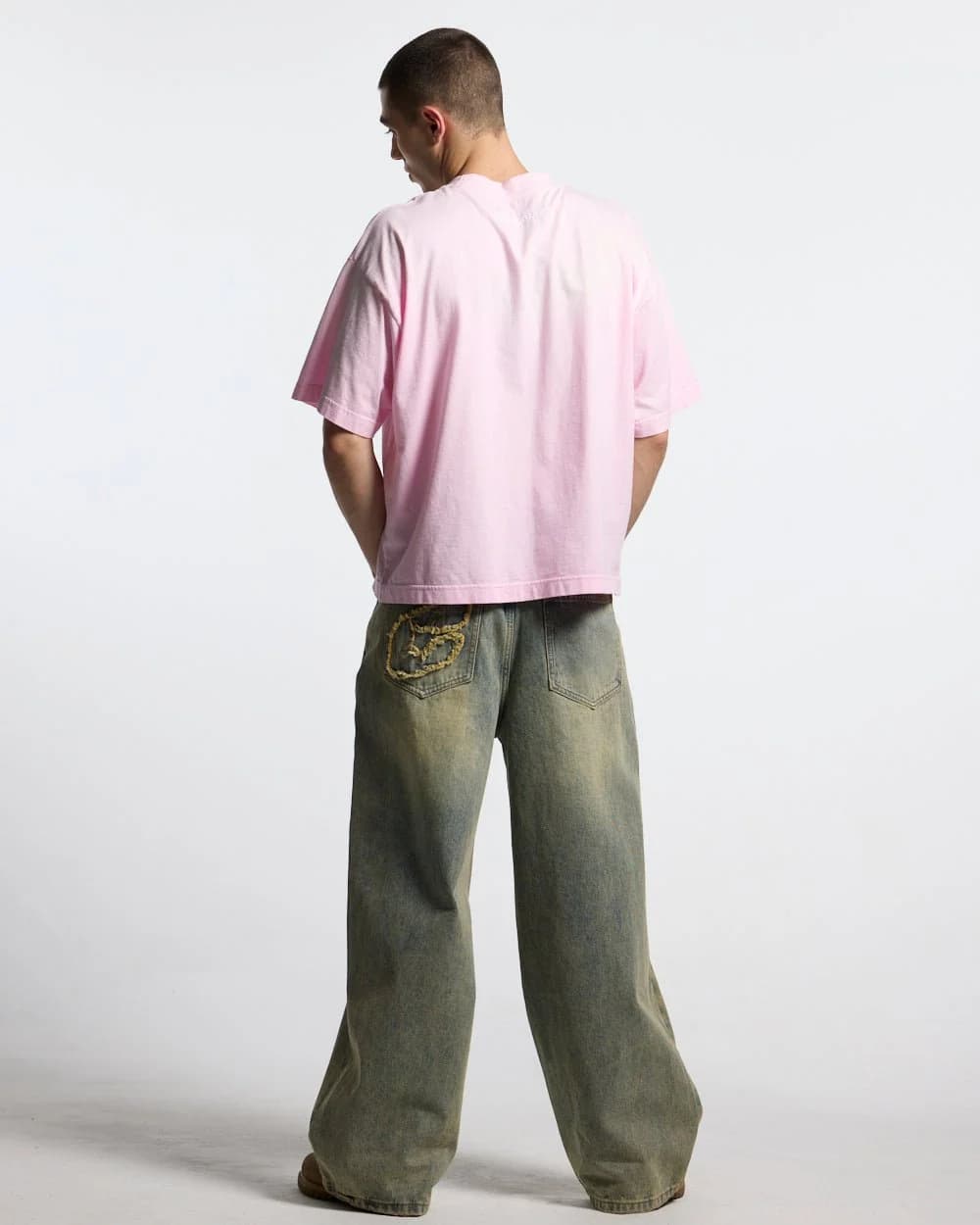 CROSSED SCRIPT TEE PINK 4