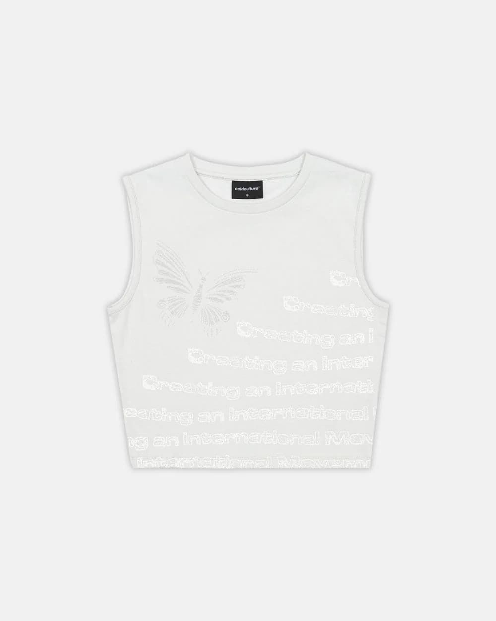 WAVES EFFECT TANK TOP ULTRA LIGHT GREY by COLD CULTURE