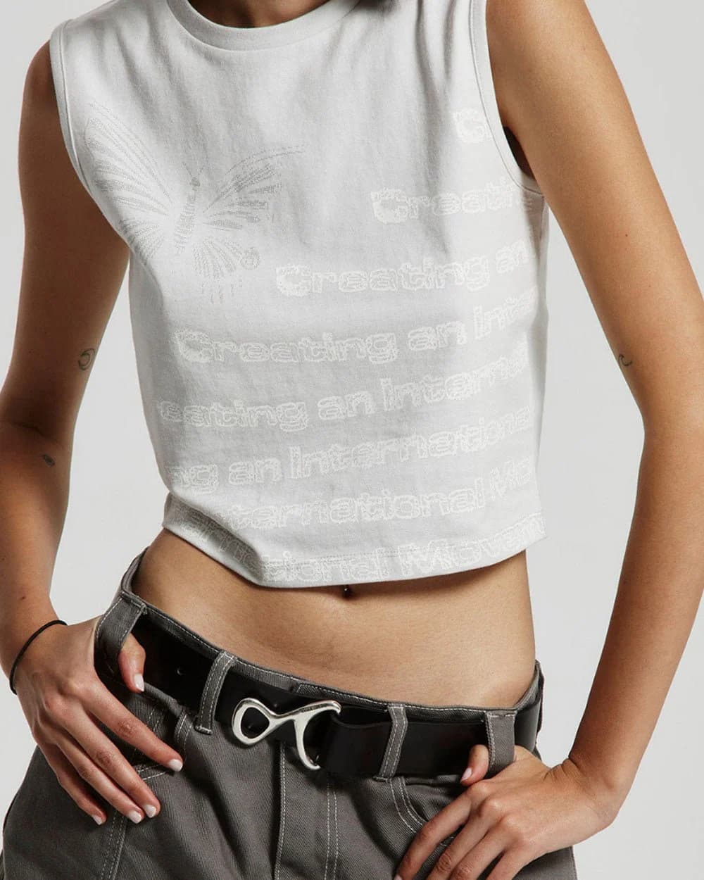 WAVES EFFECT TANK TOP ULTRA LIGHT GREY 4
