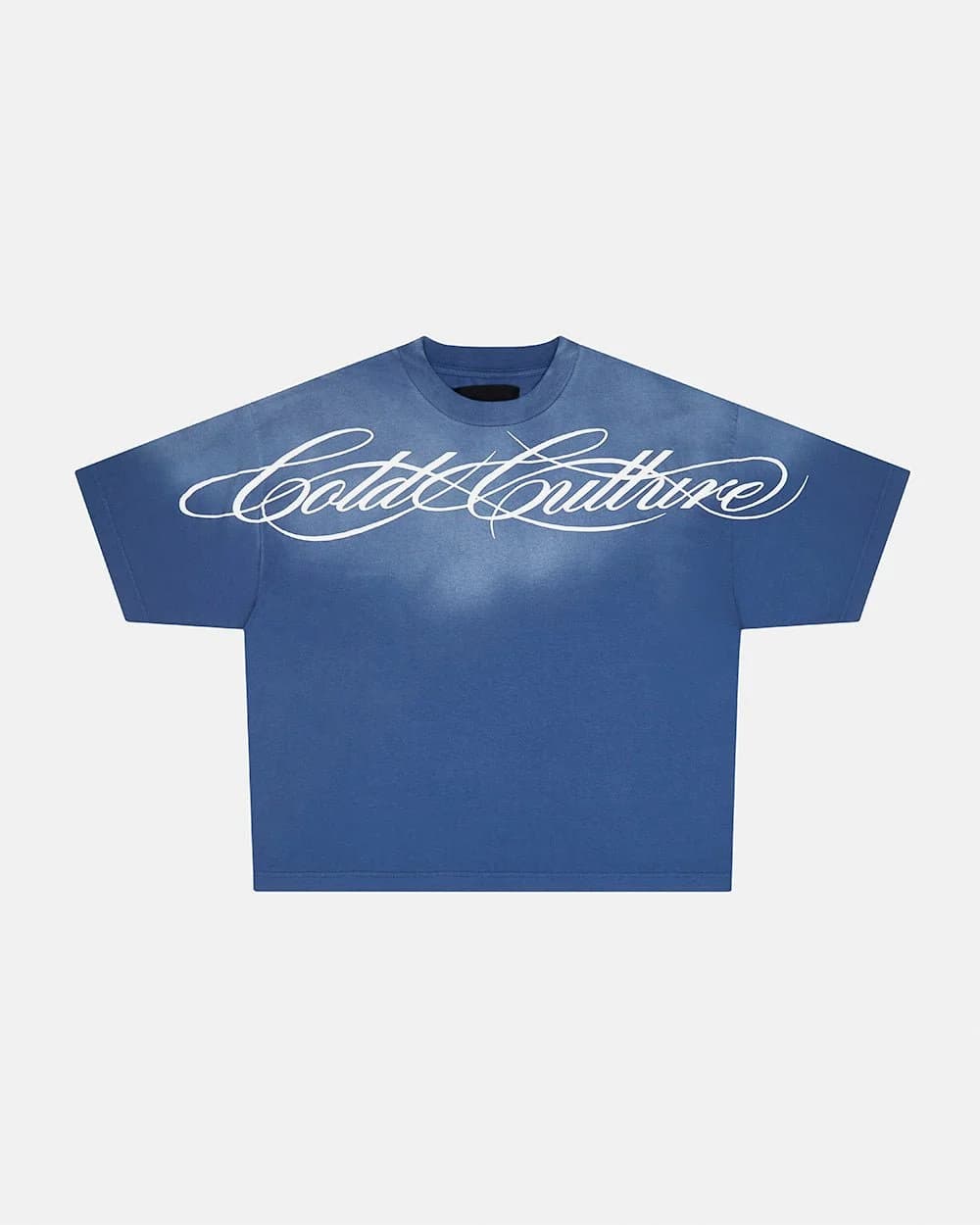 CROSSED SCRIPT TEE BLUE by COLD CULTURE