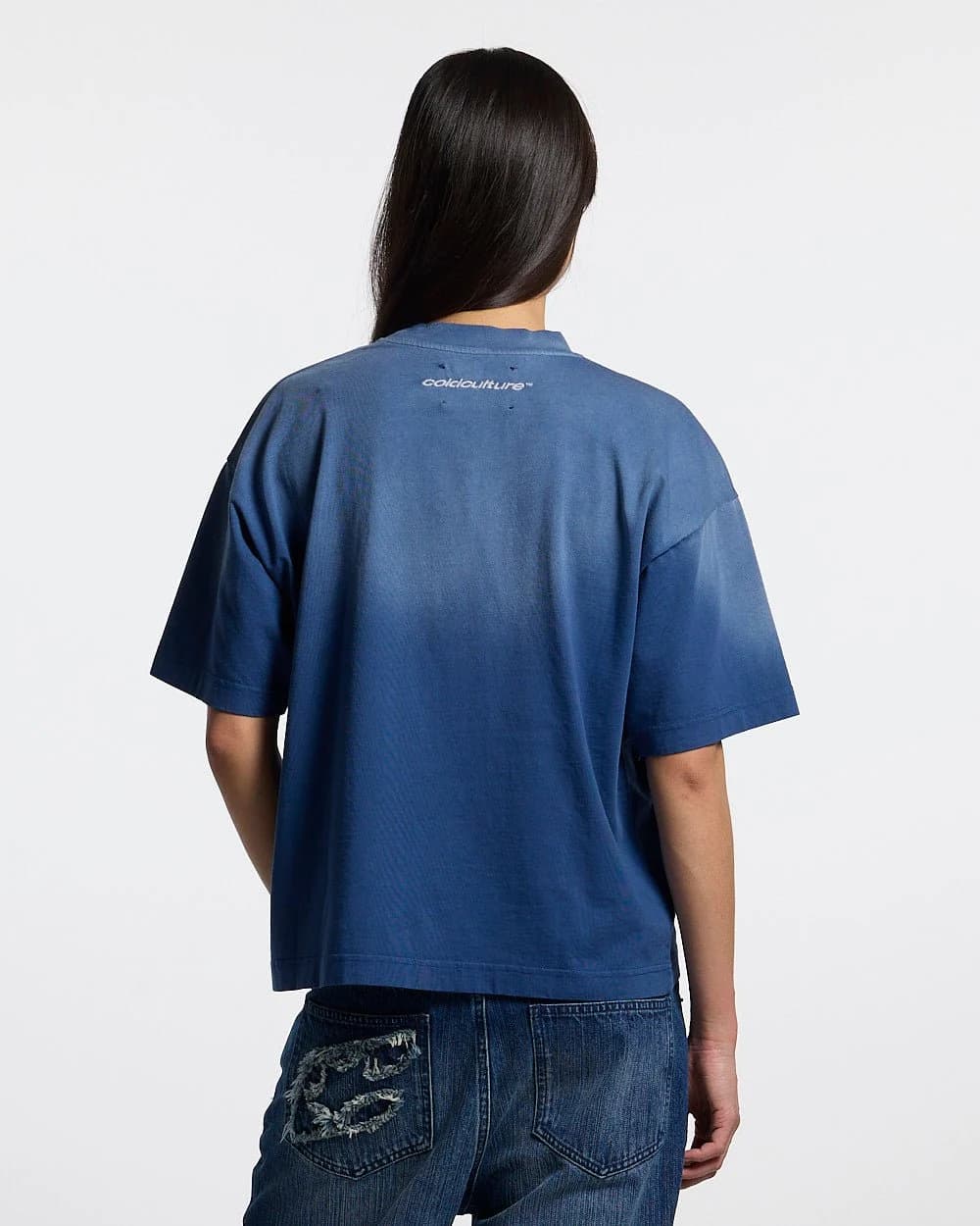 CROSSED SCRIPT TEE BLUE 7