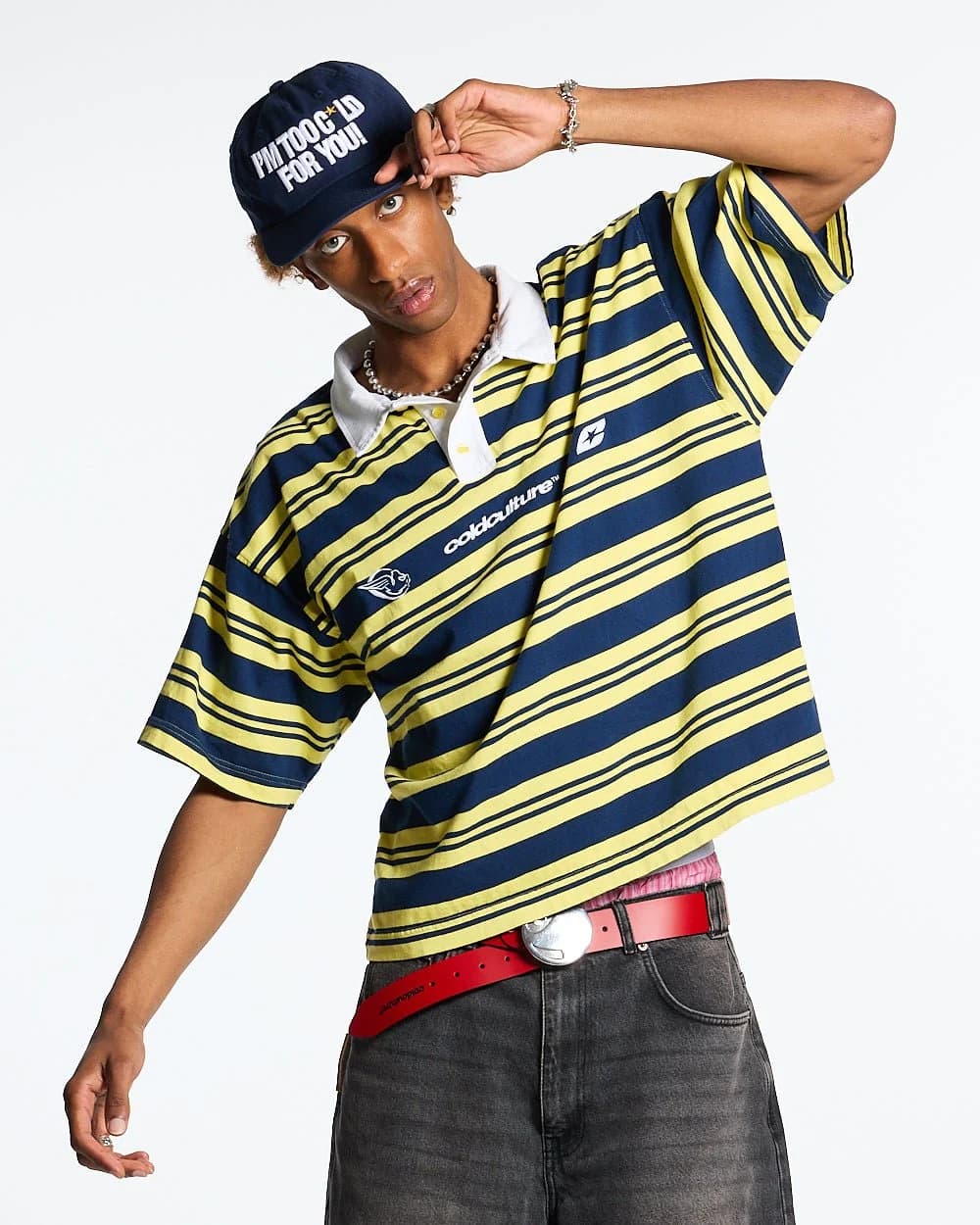 AEROSTRIPES POLO YELLOW/BLUE 2