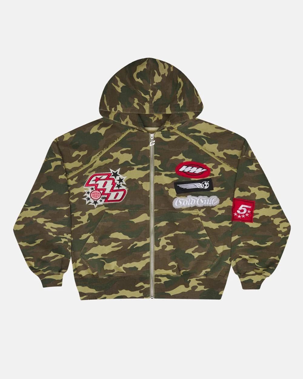 WALKER ZIP HOODIE GREEN CAMO by COLD CULTURE
