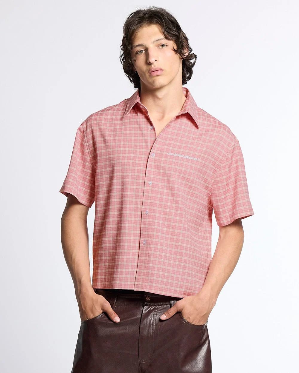 TARTAN SCRIPT SHIRT PINK 3
