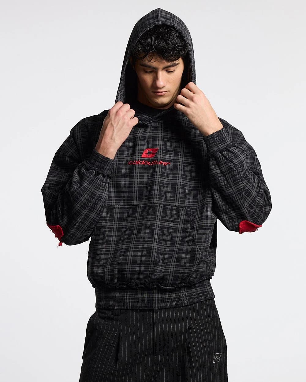 TARTAN HOODIE BLACK 3