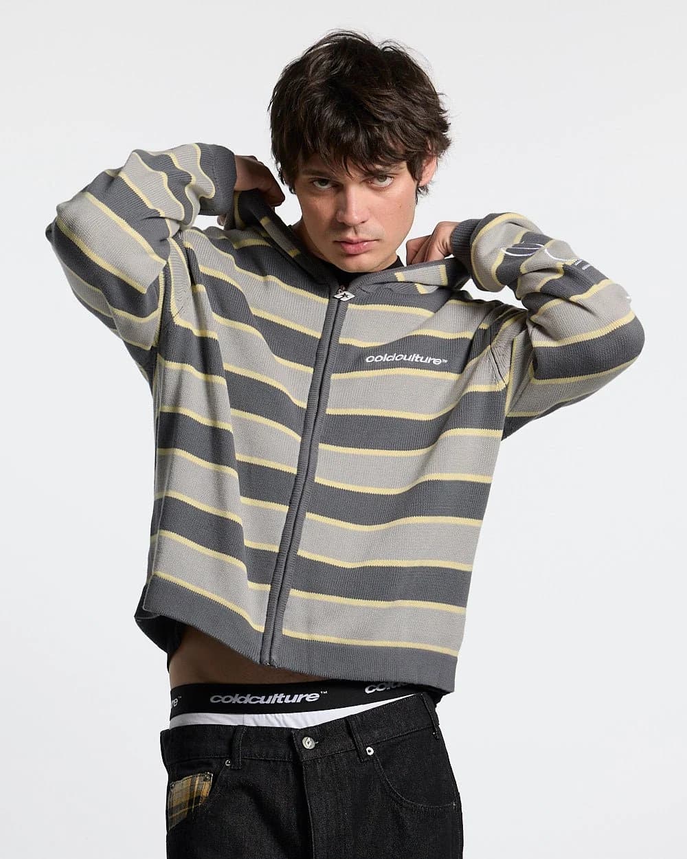 TRIPPY STOP ZIP KNIT GREY by COLD CULTURE