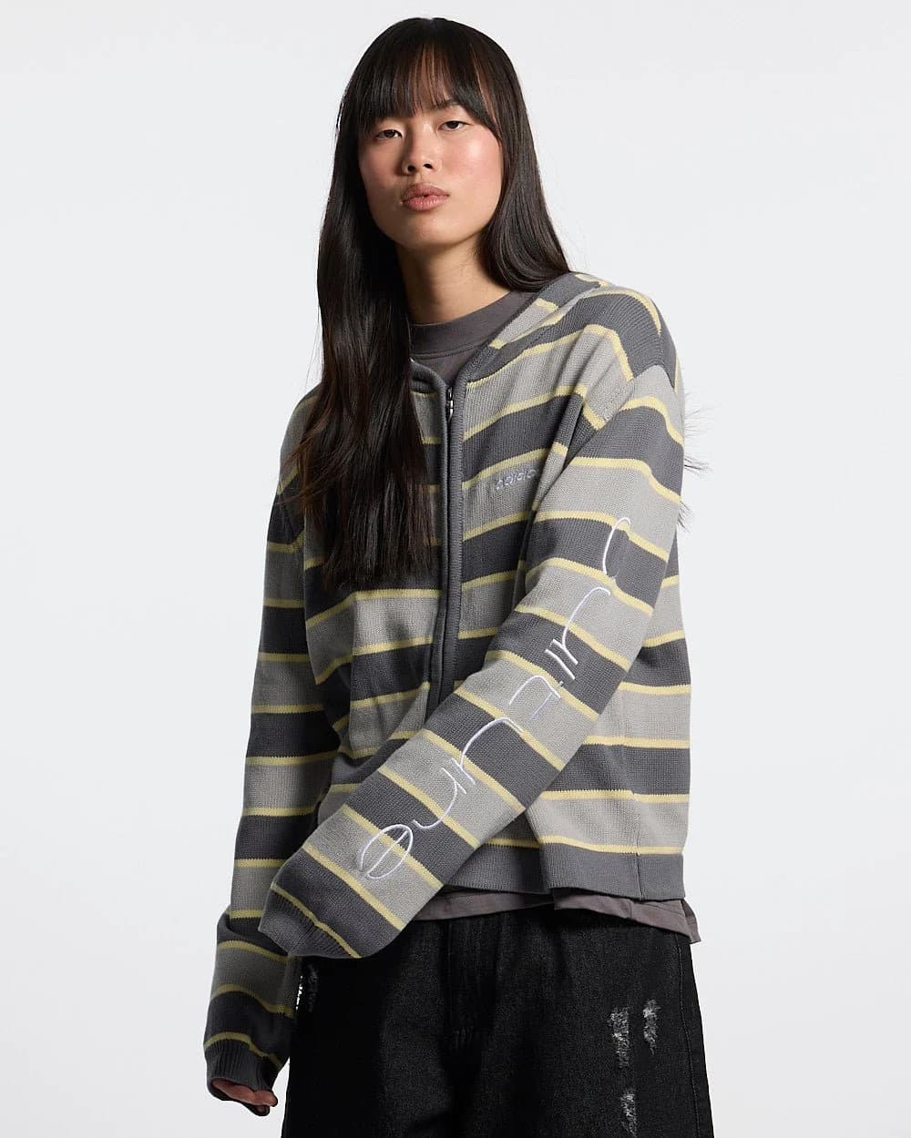 TRIPPY STOP ZIP KNIT GREY 5
