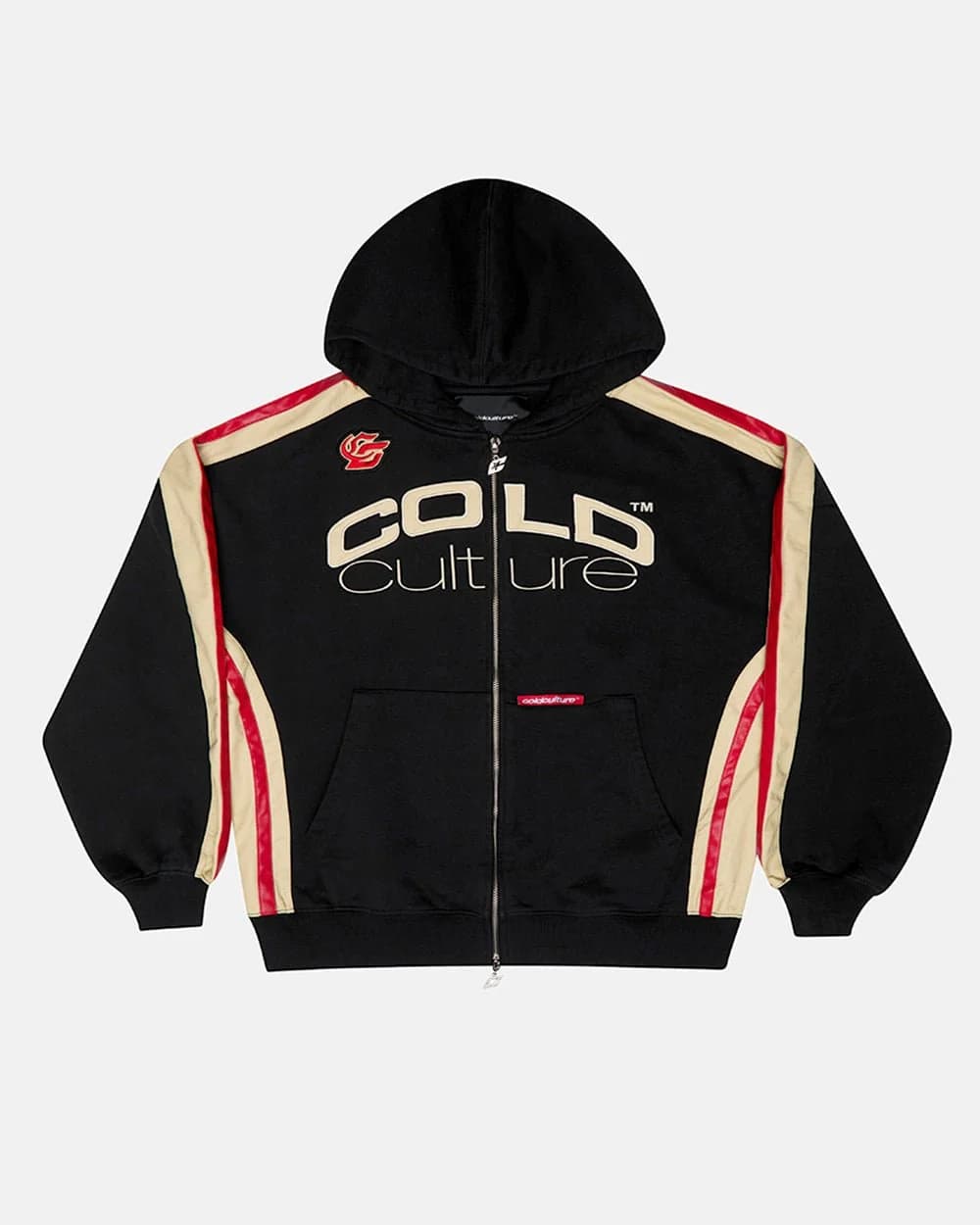 BIKER ZIP HOODIE BLACK by COLD CULTURE