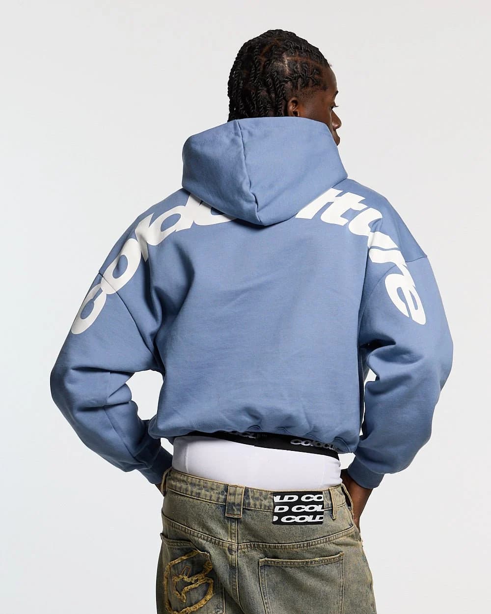 CURVED HOODIE LIGHT BLUE by COLD CULTURE