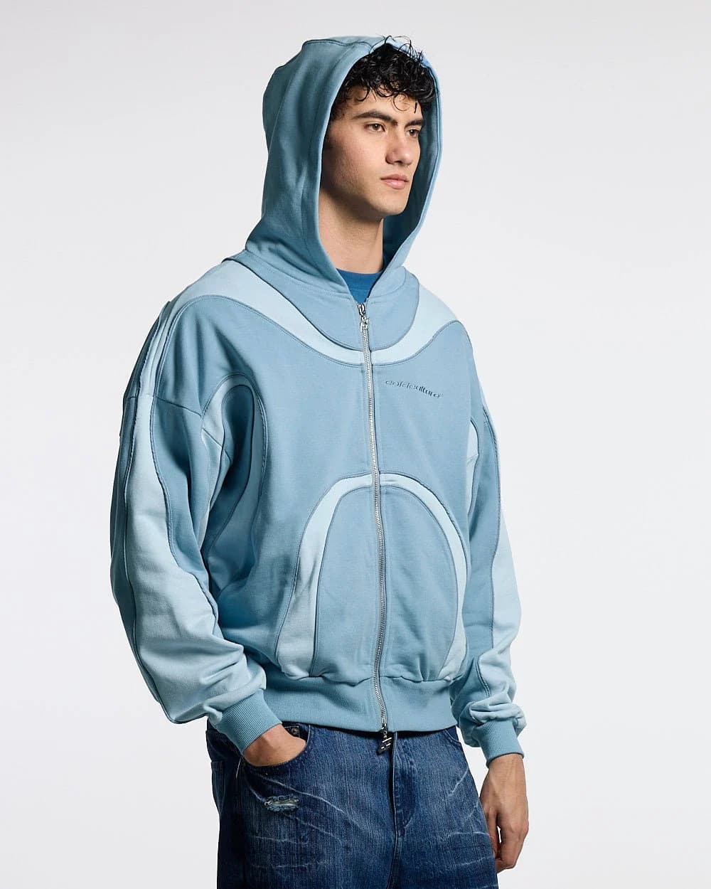 TAKE OFF ZIP HOODIE LIGHT BLUE 2