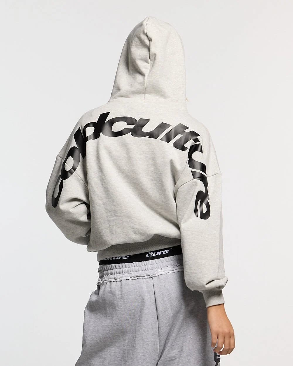 CURVED HOODIE HEATHER GREY 5