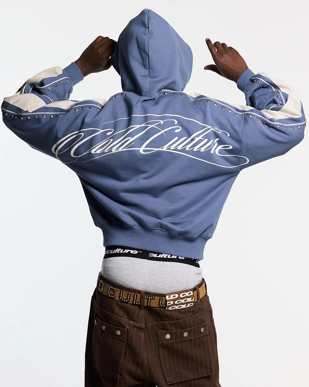 SCRIPT STUDS HOODIE BLUE 2