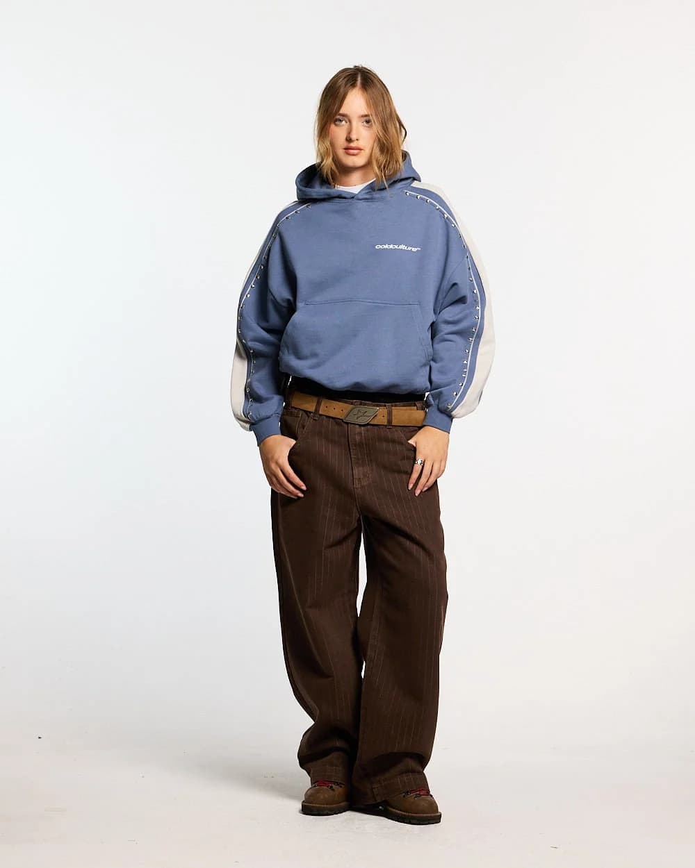 SCRIPT STUDS HOODIE BLUE 5