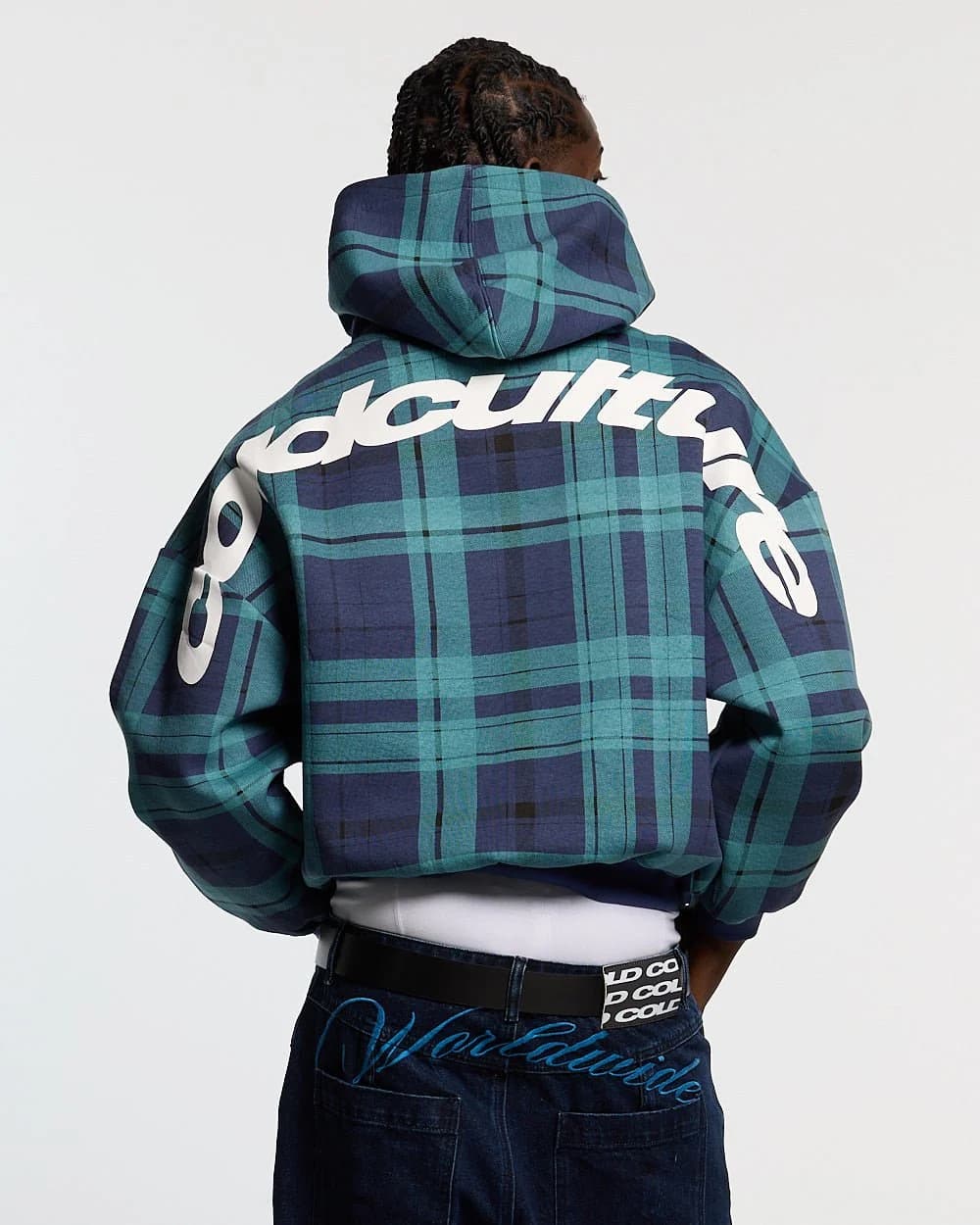 TWO FACES HOODIE NAVY & GREEN 2