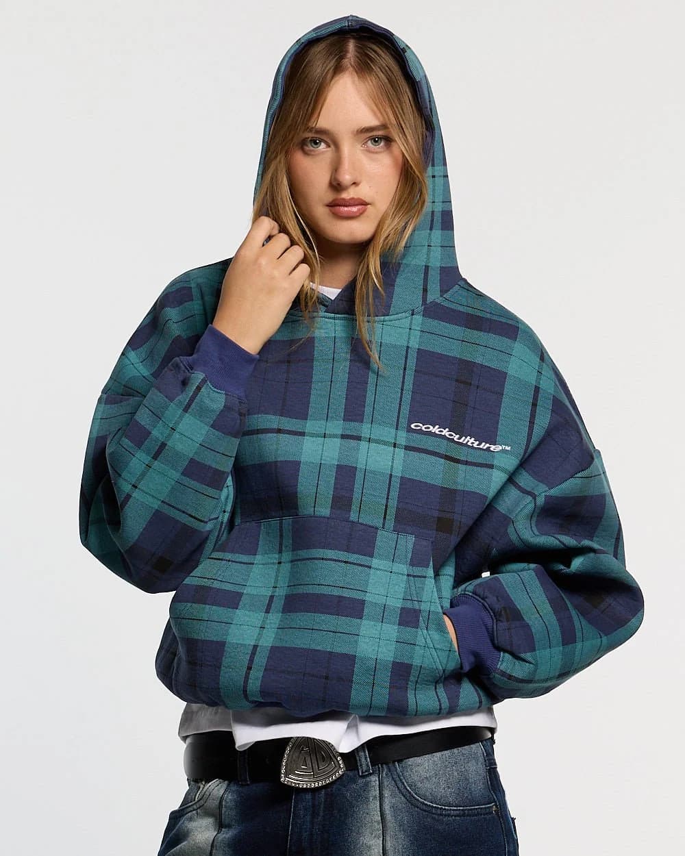 TWO FACES HOODIE NAVY & GREEN 5