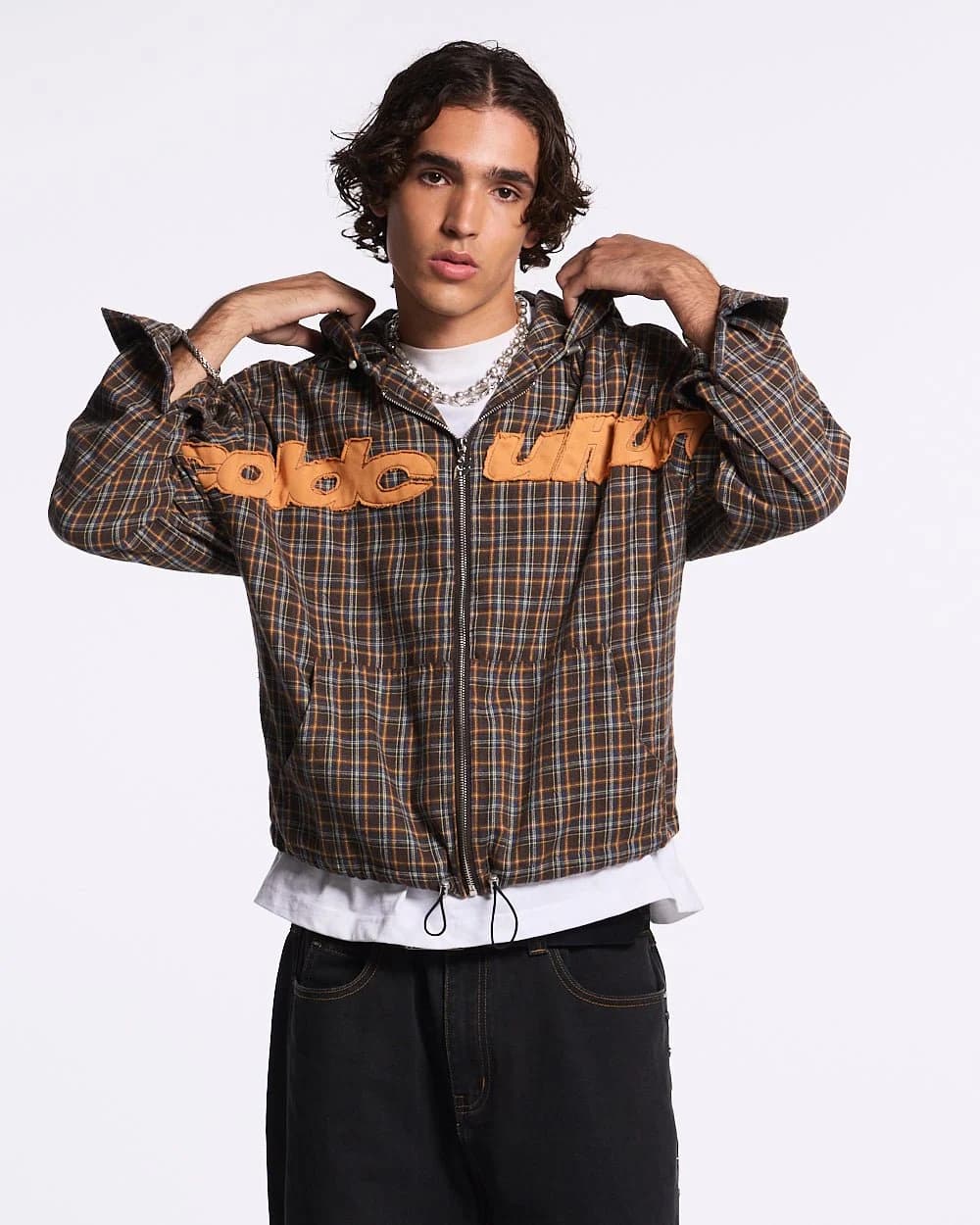 MEMPHIS HOODED SHIRT ORANGE AND BLUE 3