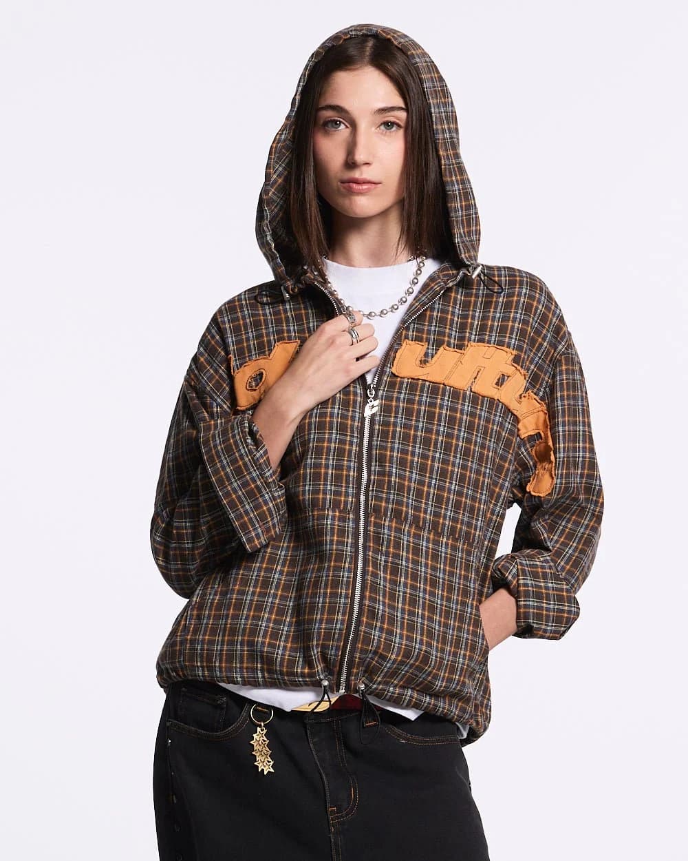MEMPHIS HOODED SHIRT ORANGE AND BLUE 5