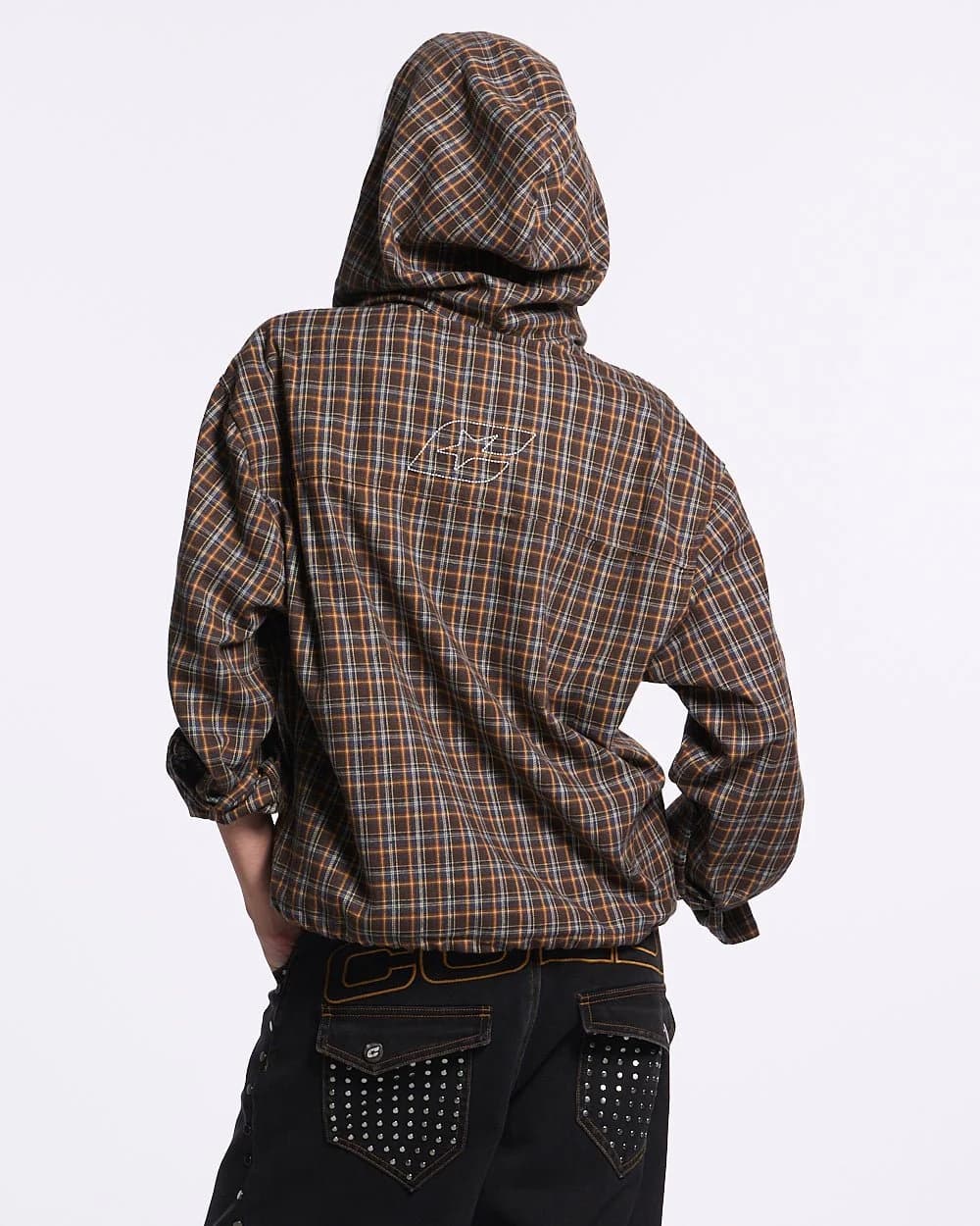 MEMPHIS HOODED SHIRT ORANGE AND BLUE 6