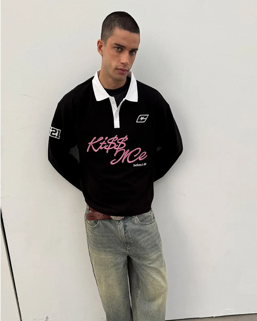 KISS ME POLO BLACK & PINK 8