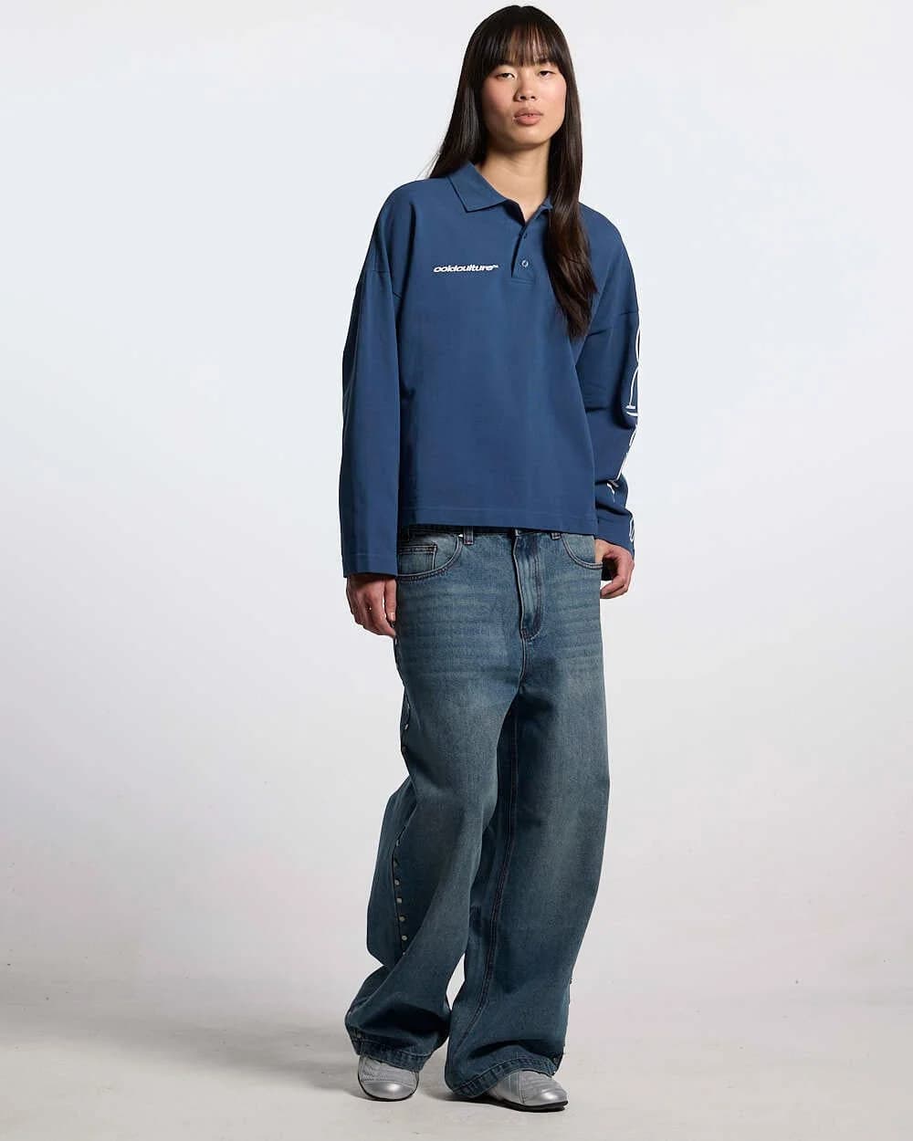 CLASSIC FIVE LONGSLEEVE POLO NAVY by COLD CULTURE