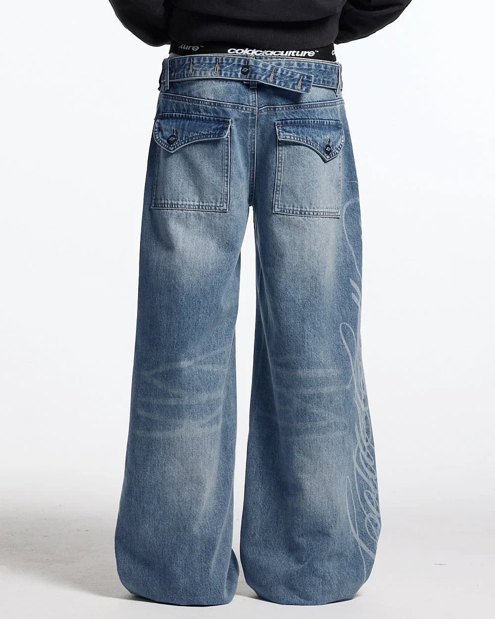 PERFECT SCRIPT PANTS BLUE DENIM 3