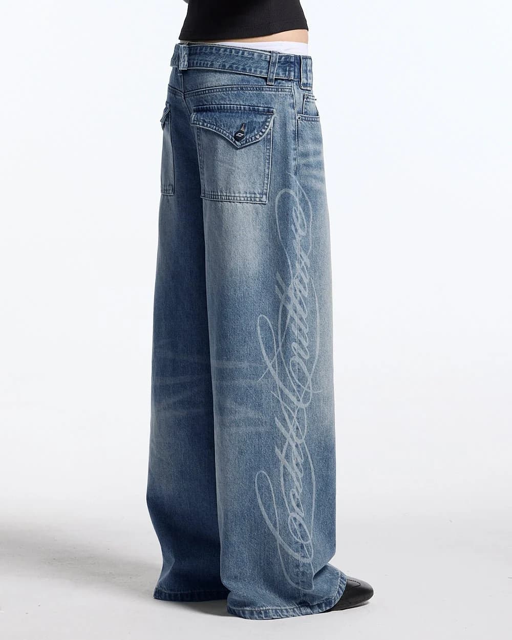 PERFECT SCRIPT PANTS BLUE DENIM by COLD CULTURE