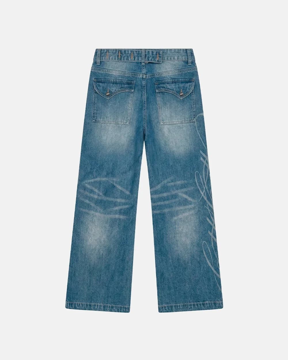 PERFECT SCRIPT PANTS BLUE DENIM 4