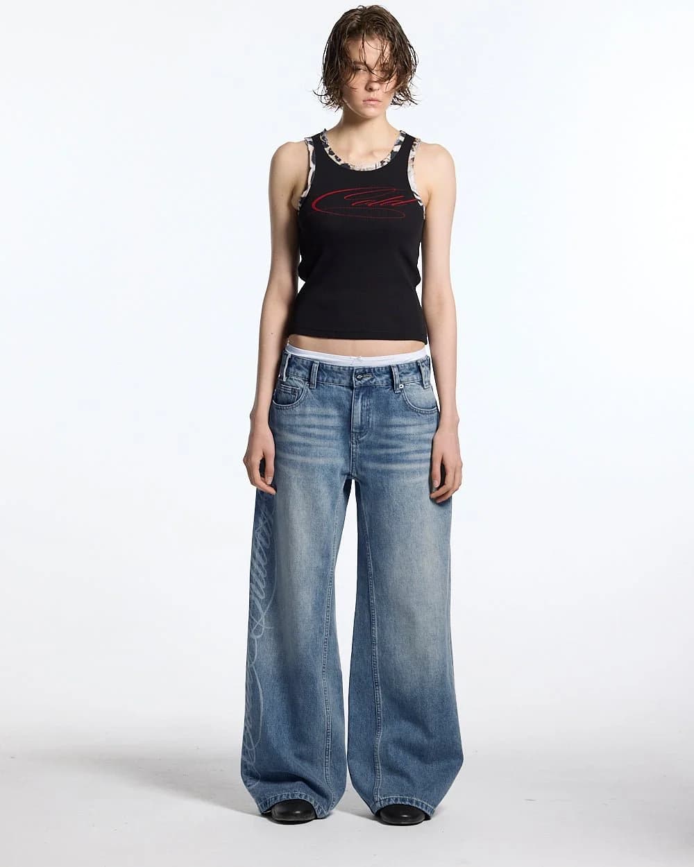 PERFECT SCRIPT PANTS BLUE DENIM 5