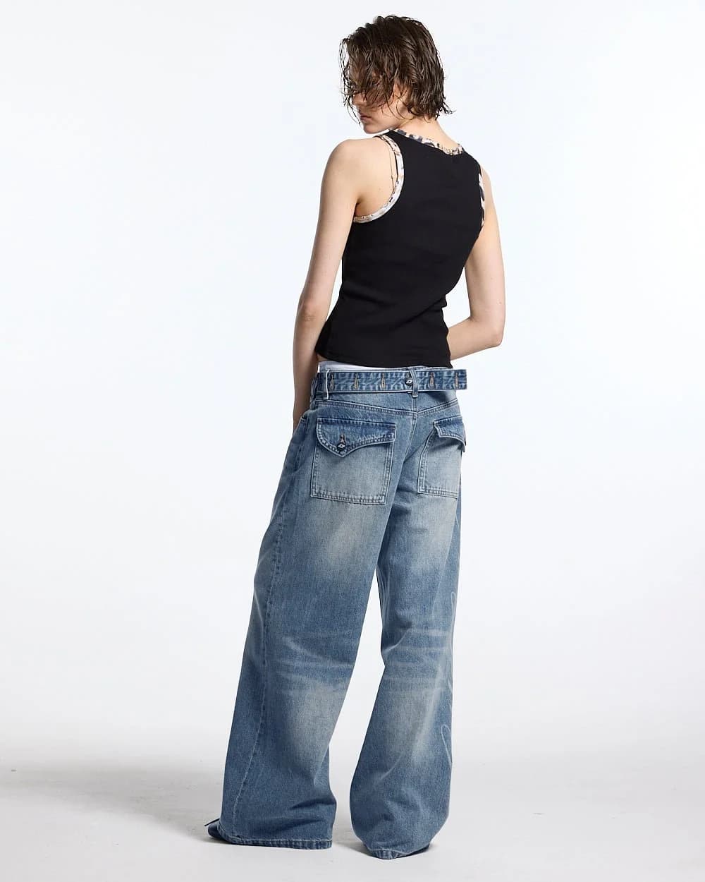 PERFECT SCRIPT PANTS BLUE DENIM 6