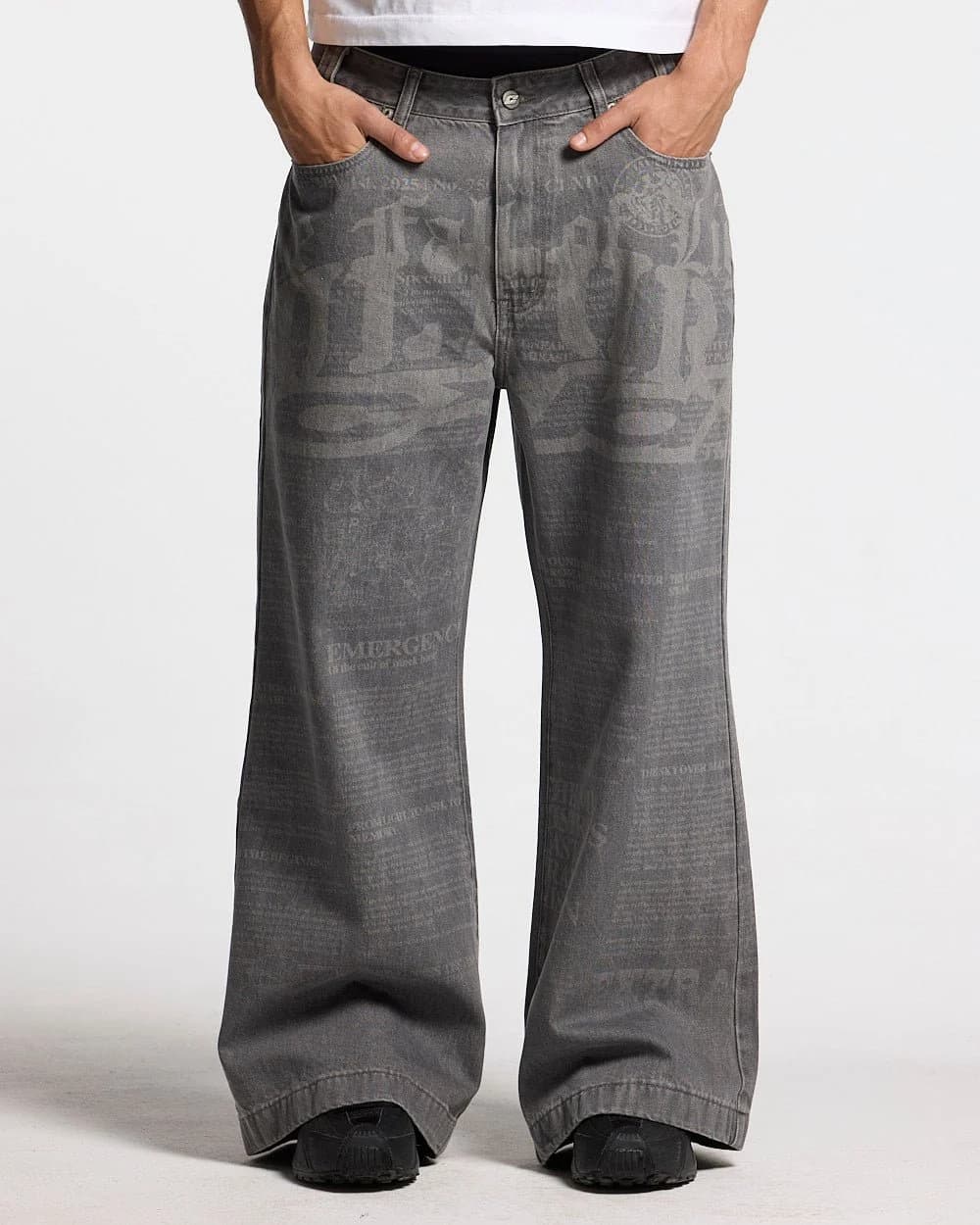 NEWSPAPER V3 PANTS GREY by COLD CULTURE