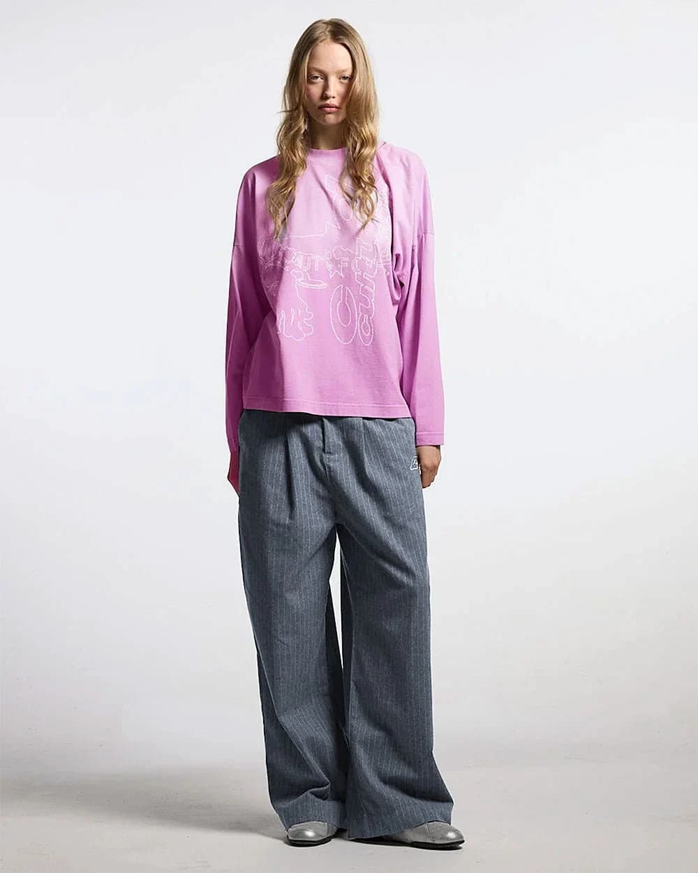 SEAM EFFECT LINE PANTS GREY 6