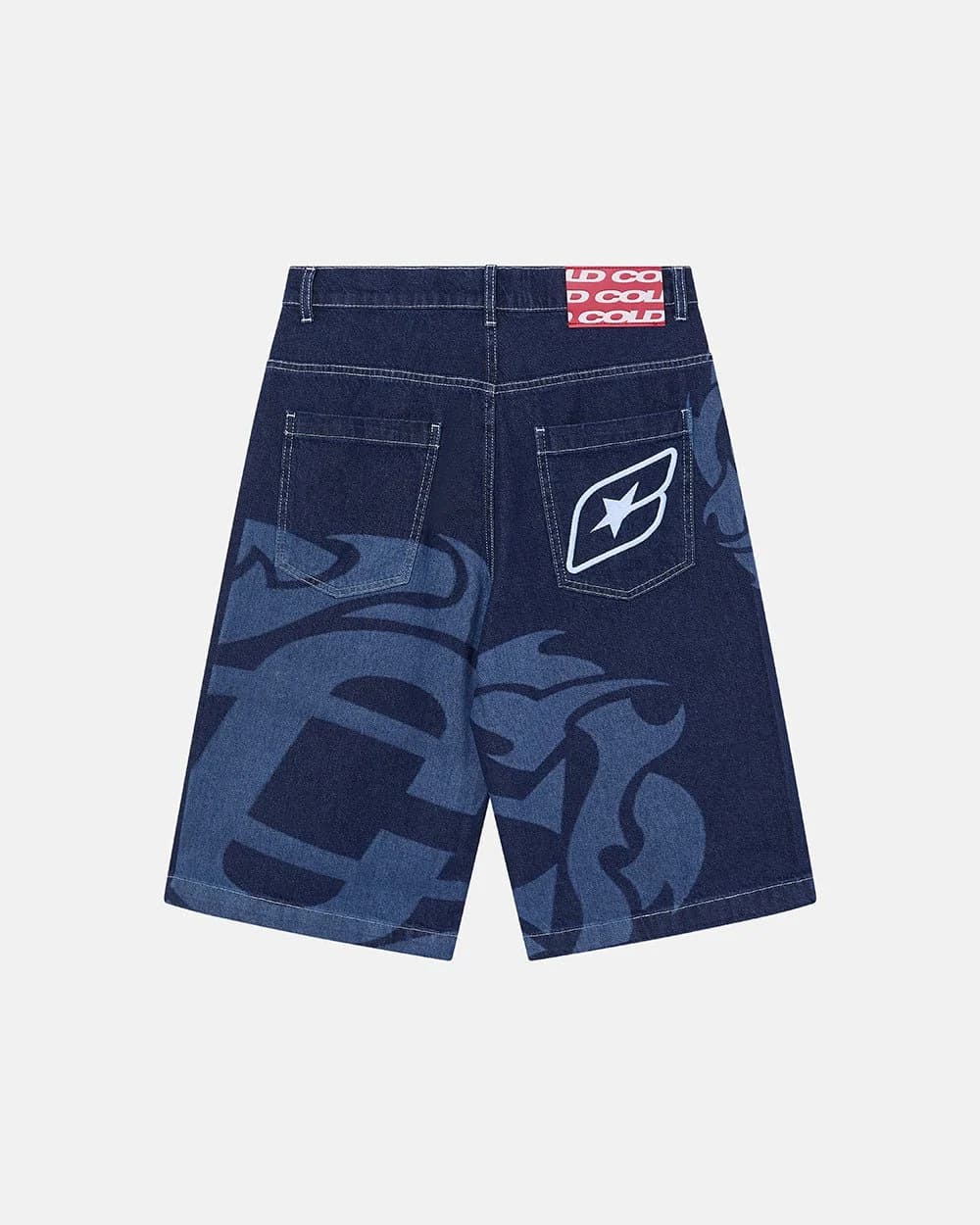 LASER DENIM BLUE JORTS by COLD CULTURE