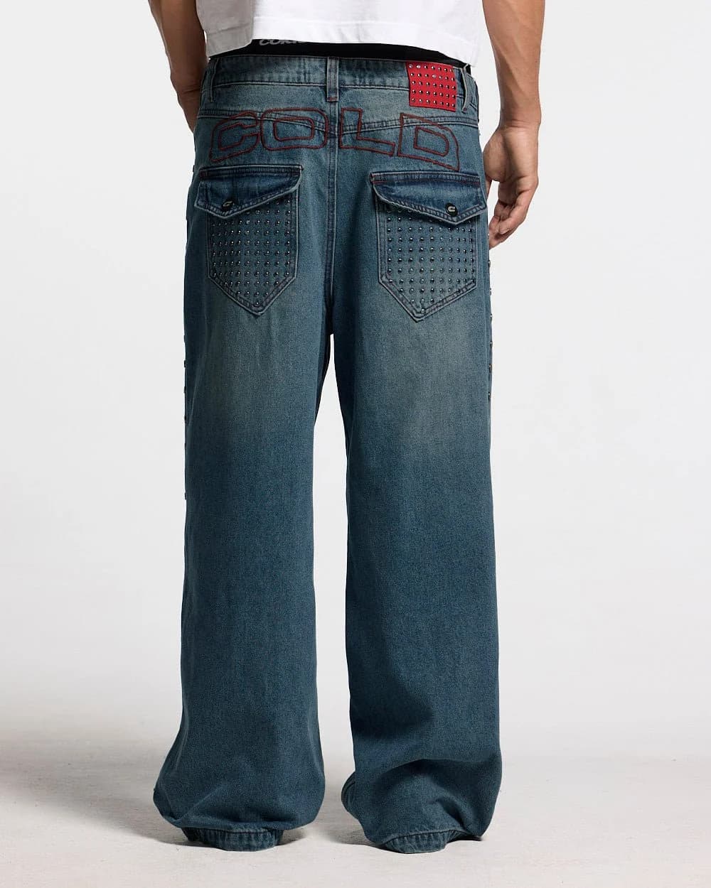 STUDS PANTS LIGHT BLUE DENIM 2