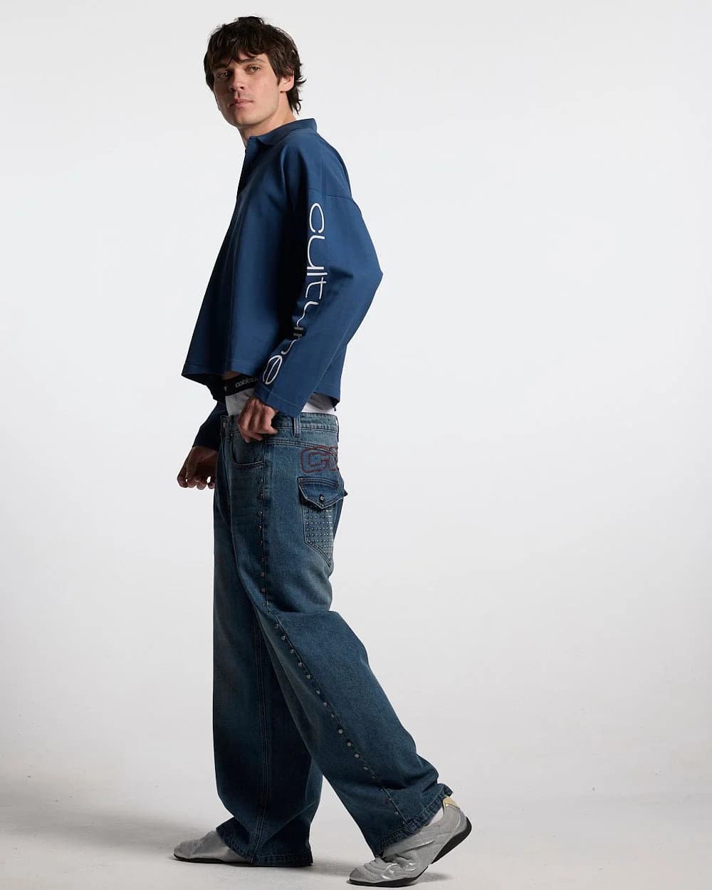 STUDS PANTS LIGHT BLUE DENIM 7