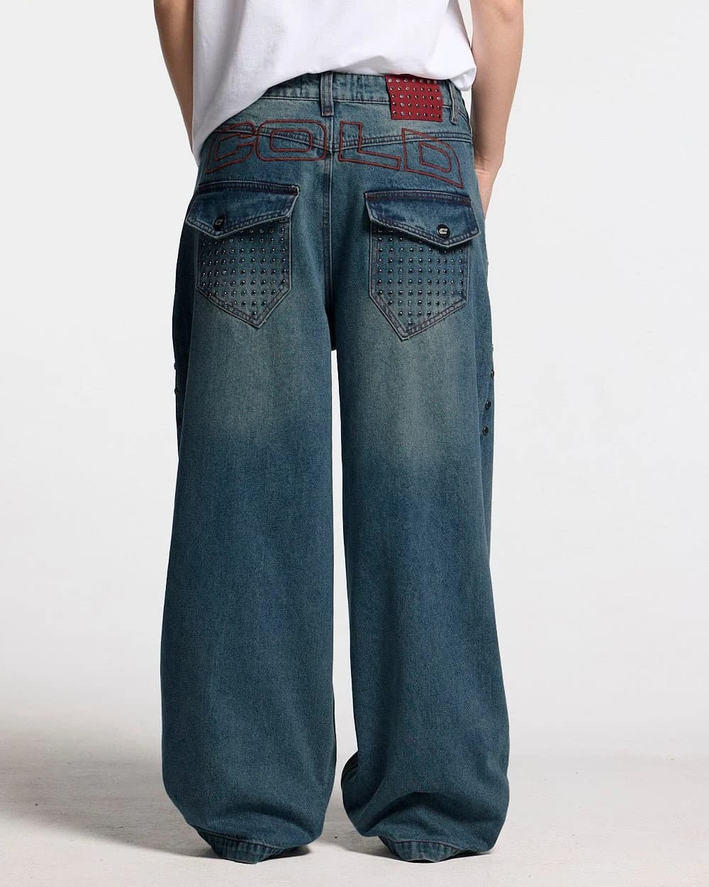 STUDS PANTS LIGHT BLUE DENIM 9