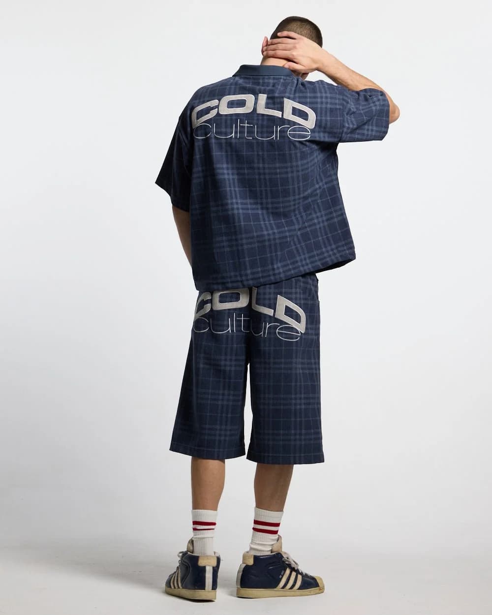TARTAN CLUB SHORTS NAVY by COLD CULTURE