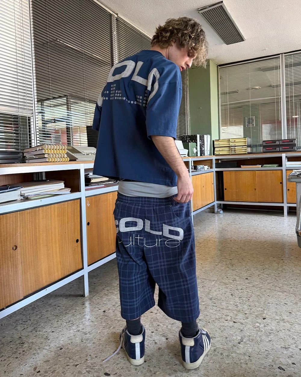 TARTAN CLUB SHORTS NAVY by COLD CULTURE