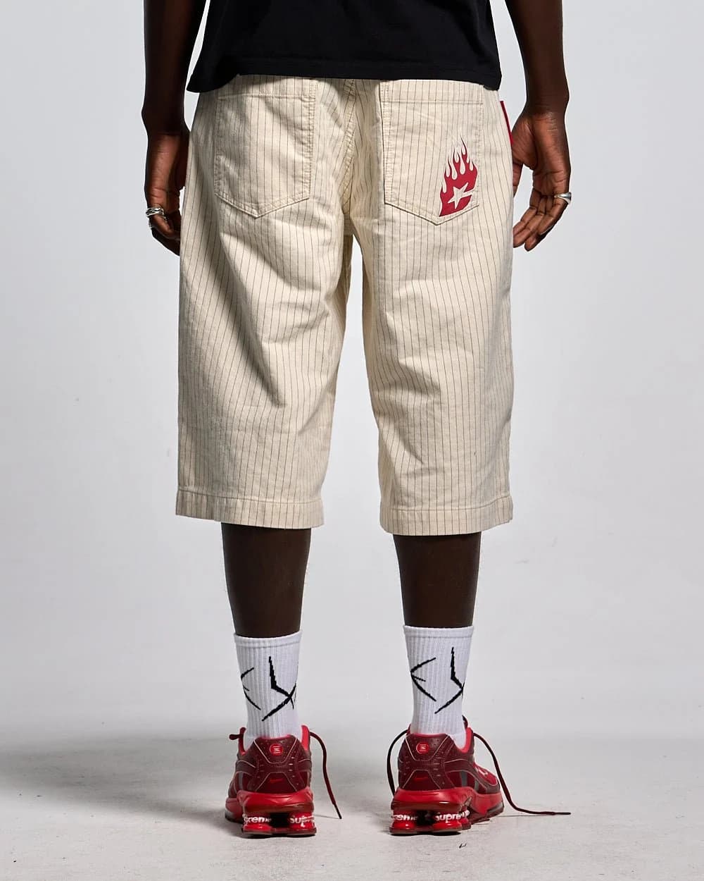 STRIPE FADE JORTS WHITE 3
