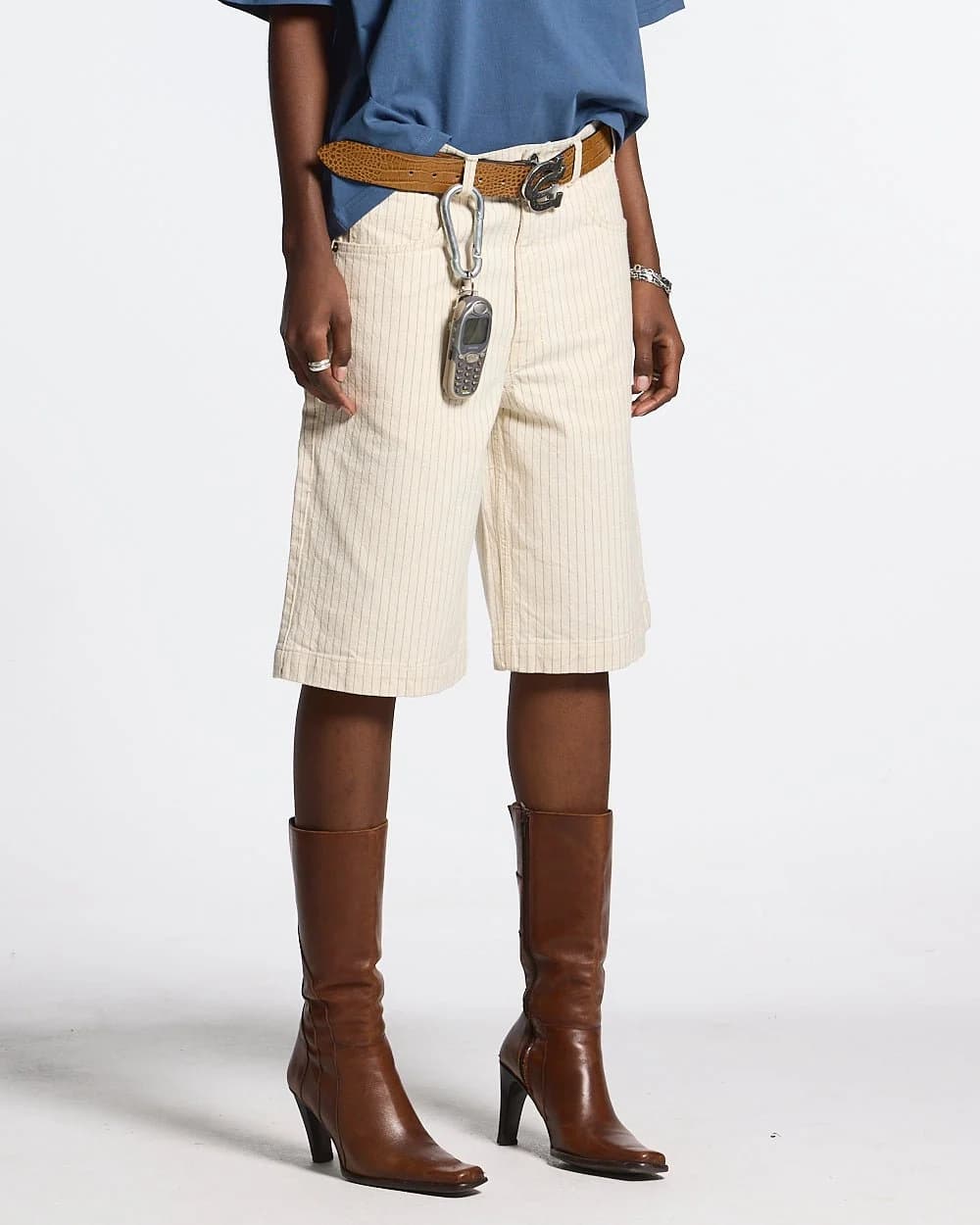 STRIPE FADE JORTS WHITE 5