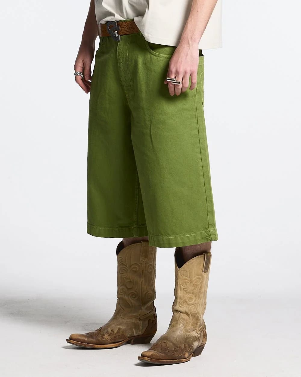 STITCHING JORTS CACTUS GREEN 3