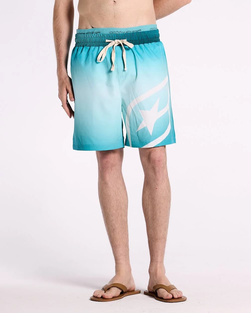 DOUBLE WAIST SWIM SHORTS GRADIENT BLUE by COLD CULTURE