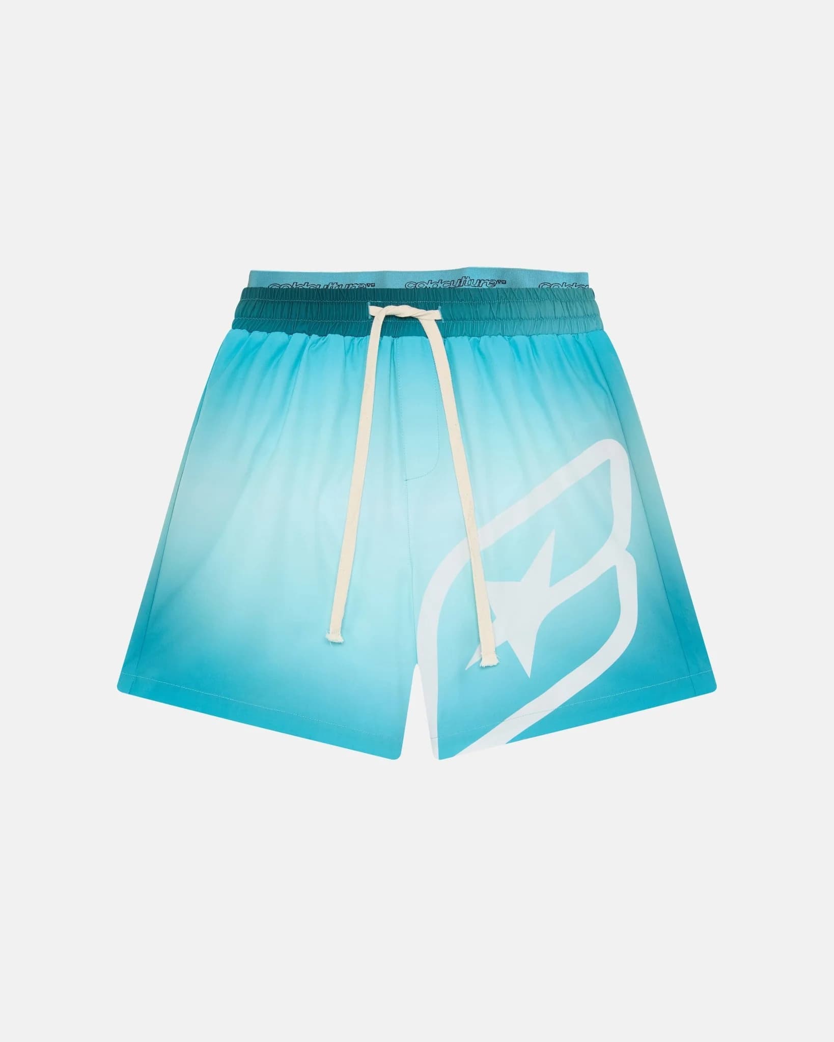 DOUBLE WAIST SWIM SHORTS GRADIENT BLUE by COLD CULTURE