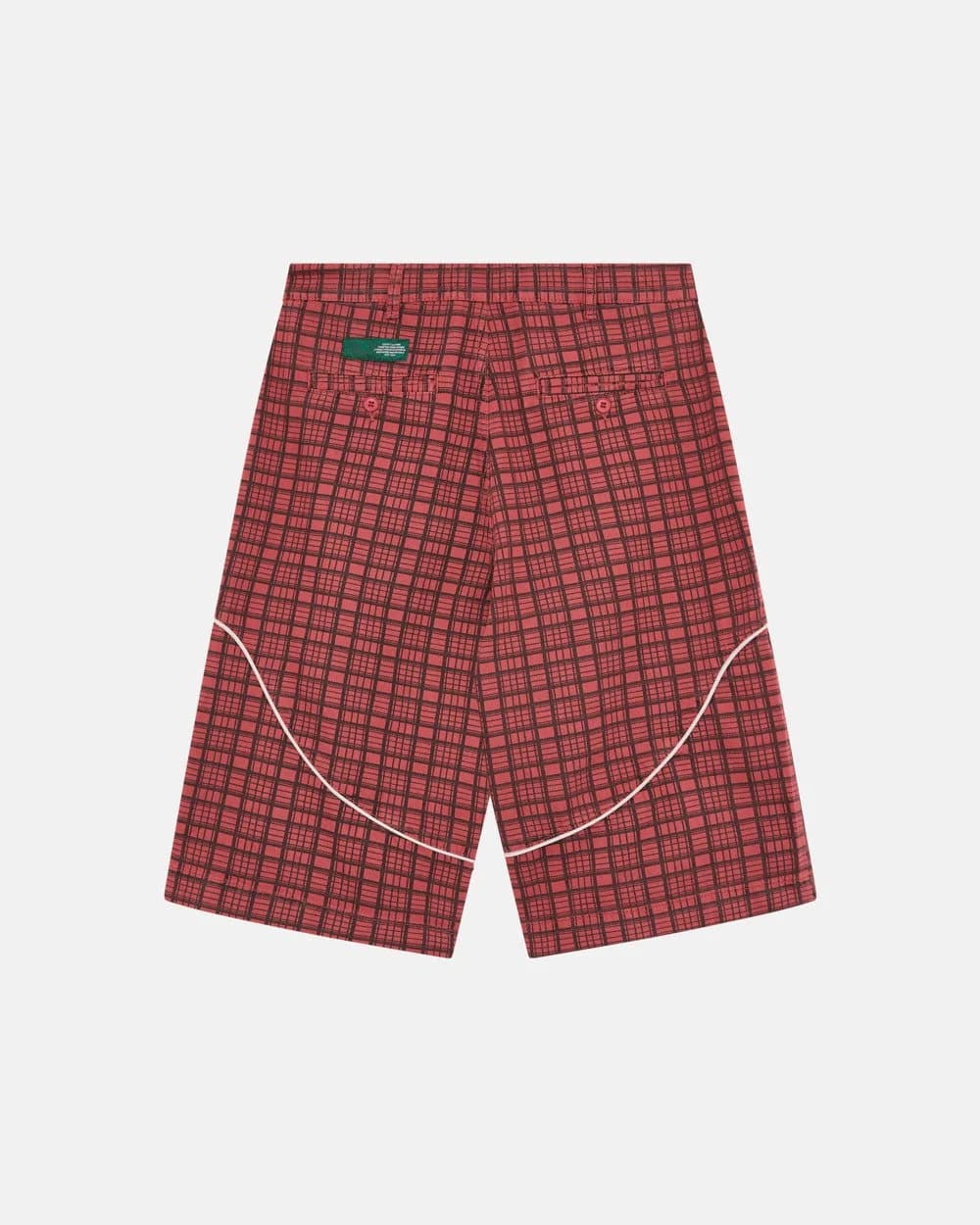 CRIMSON PLAID SUIT JORTS 2