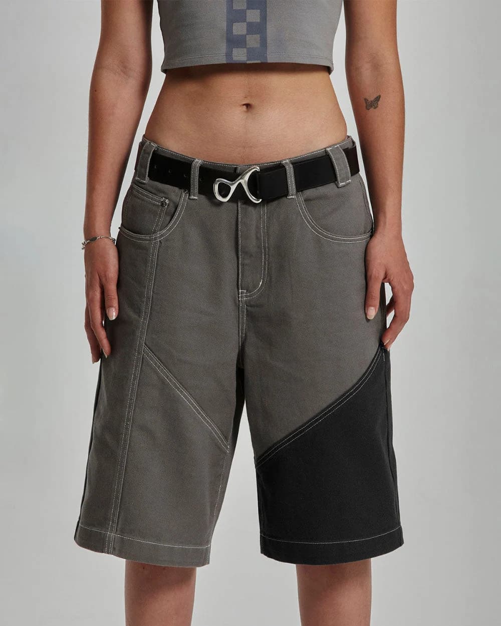 BUTTERFLY V2 SHORTS GREY/BLACK DENIM 3
