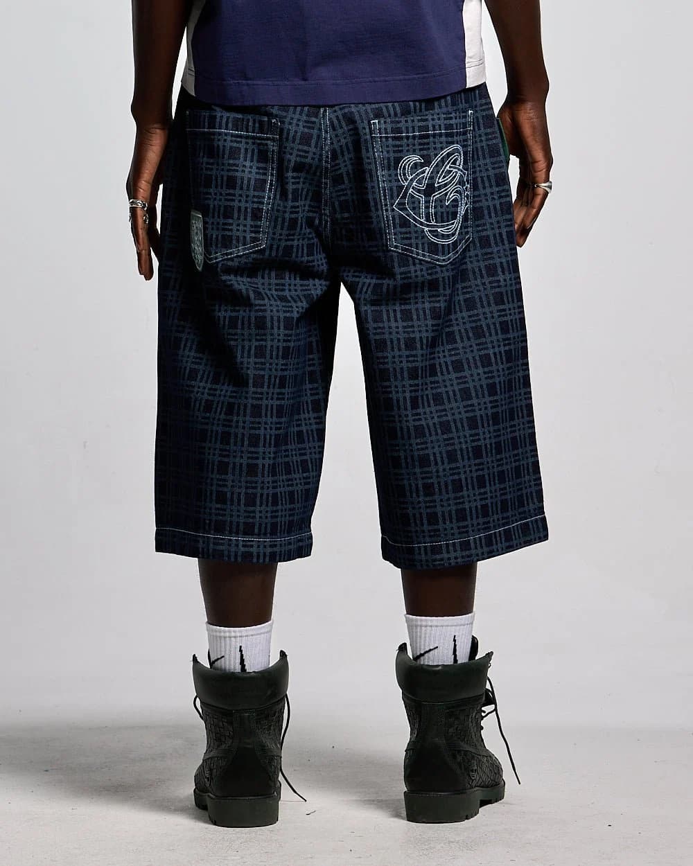 GRID JORTS TARTAN BLUE/GRAY 4