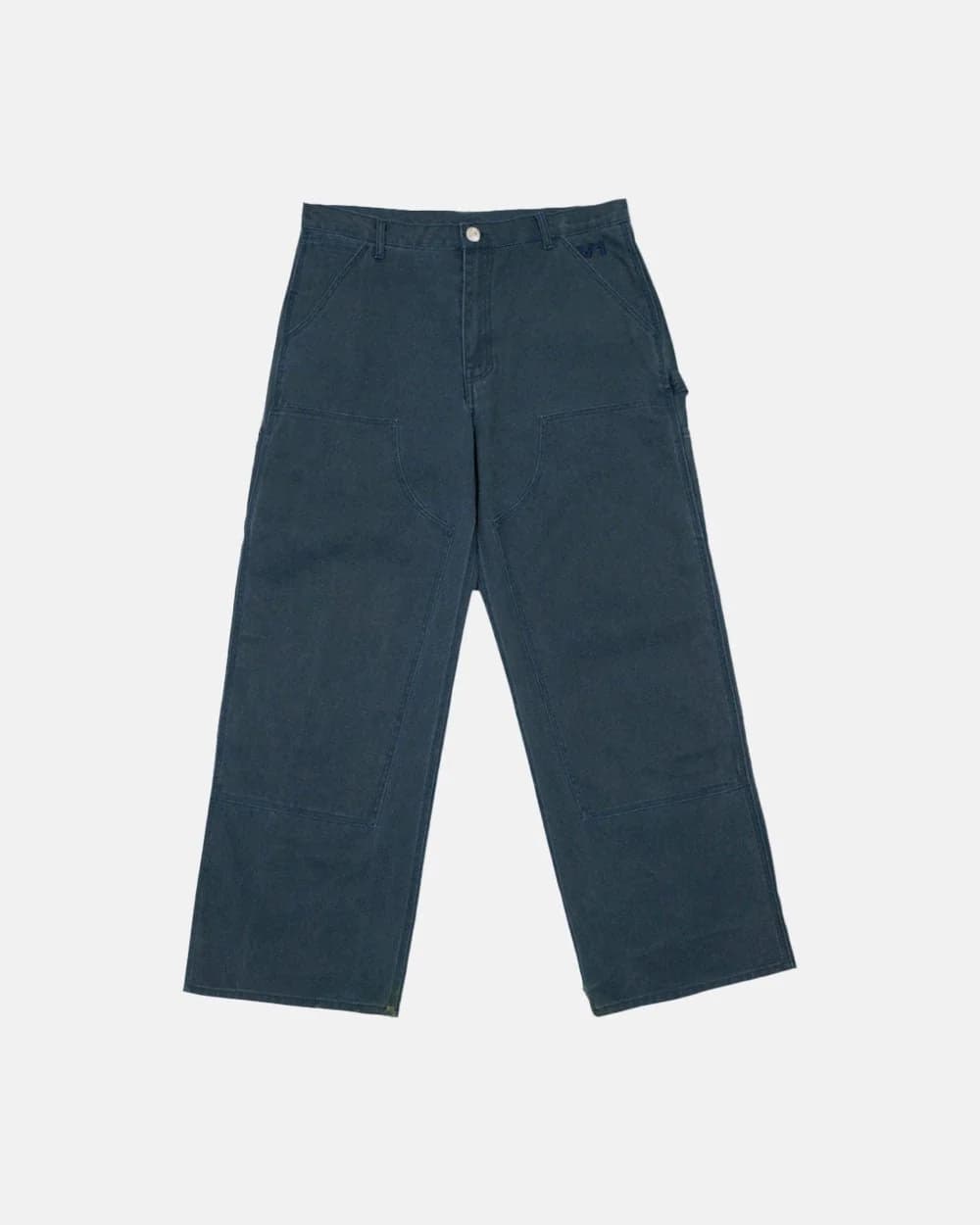 V1 DOUBLE KNEE PANTS STONE WASHED SLATE BLUE by COLD CULTURE