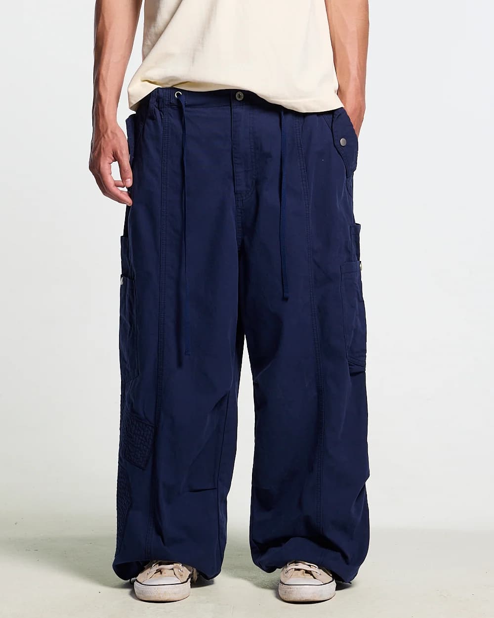 SOLID CARGO PANTS NAVY 2